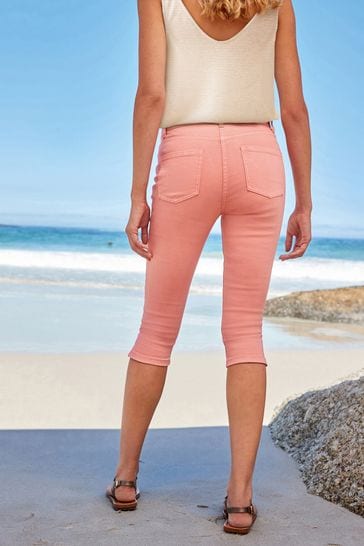 Pink cropped jeans womens online