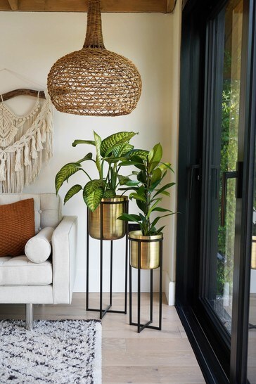 Ivyline Gold Gold Linear Hanging Planters