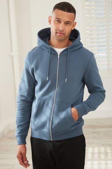 Blue zip up hoodie mens cheap