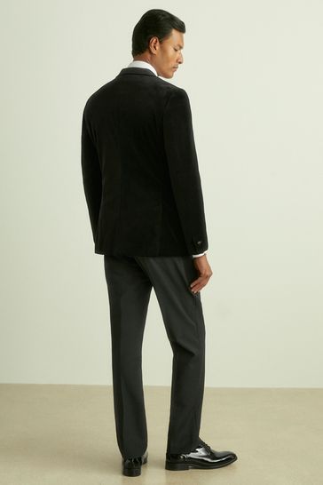 Reiss Black Ace Modern Fit Velvet Single Breasted Tuxedo Jacket