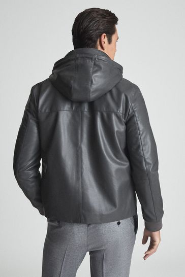 Vince leather hoodie sales