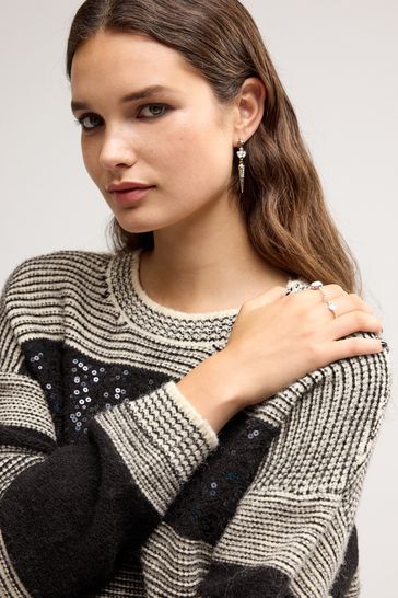 Sequin shop stripe jumper