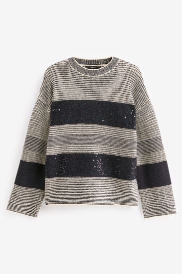Sequin stripe deals jumper