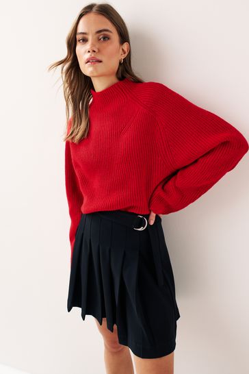 Frill ribbed cheap cropped jumper