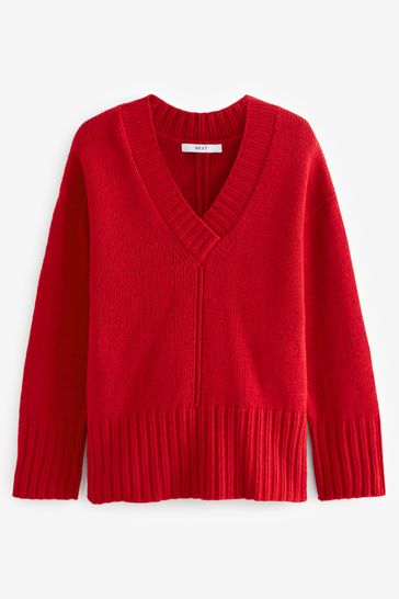 Buy Red V Neck Jumper from Next Germany