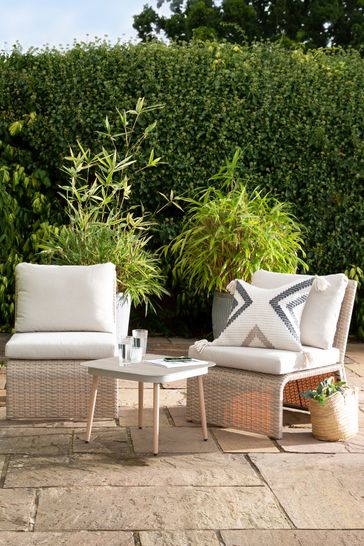Natural Dorset Garden Rattan Effect Bistro Chair Set