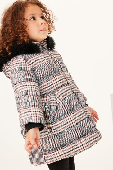 Buy Black Shower Resistant Printed Check Padded Coat 3mths 7yrs from Next Poland