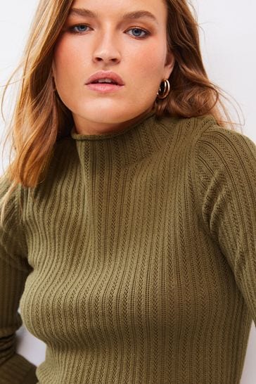 High neck hotsell knit top