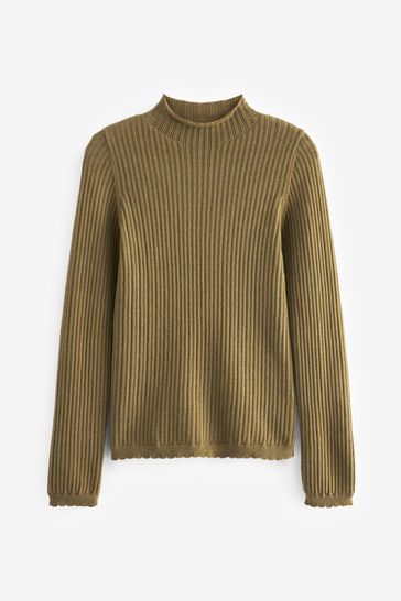 High neck outlet knit top