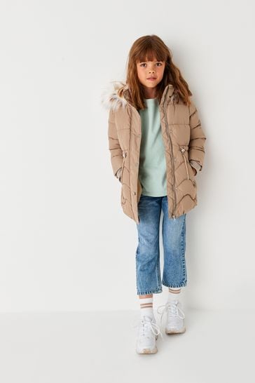 Buy Mink Pink Faux Fur Trim Shower Resistant Parka 3 16yrs from