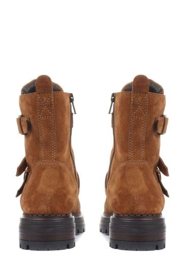 Women's buckle biker boots top