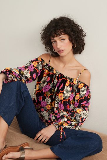 Floral bardot top outlet