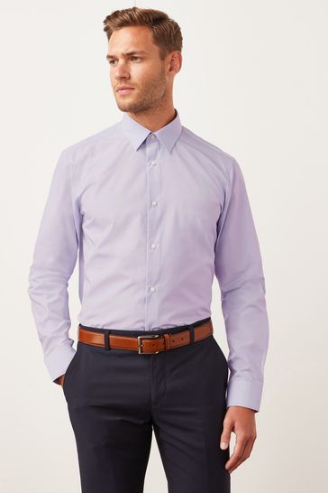 Lilac Purple Regular Fit Single Cuff Easy Care Shirt