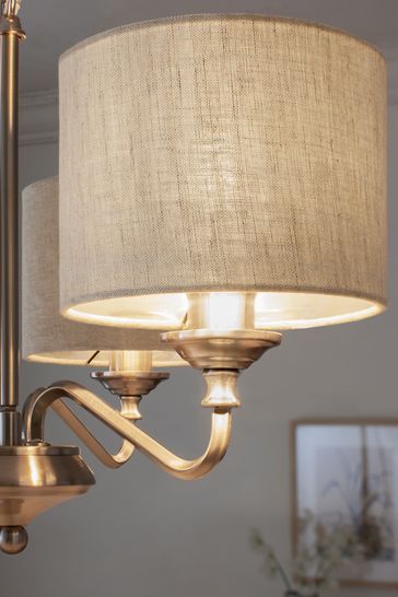 Buy Brushed Chrome Burford 3 Light Chandelier Ceiling Light from