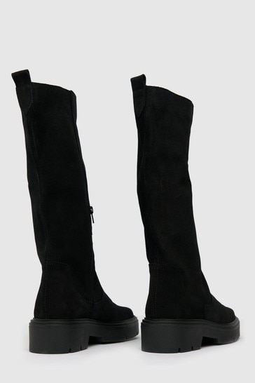 Black suede outlet calf boots