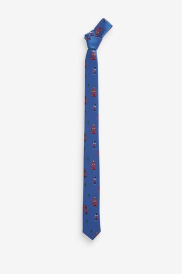 Blue London Print Character Tie (1-16yrs)