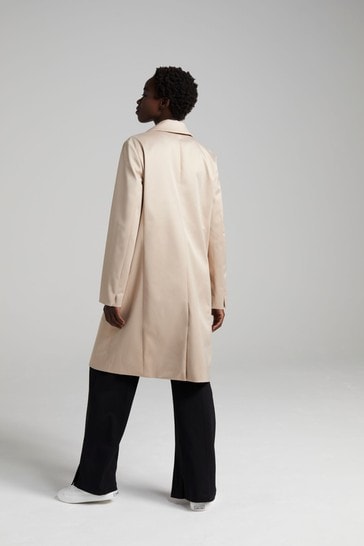 Buy Calvin Klein Neutral Shine Sateen Crombie Coat from Next Luxembourg
