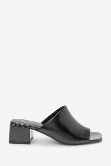 Black Extra Wide Fit Forever Comfort® Block Heel Mules