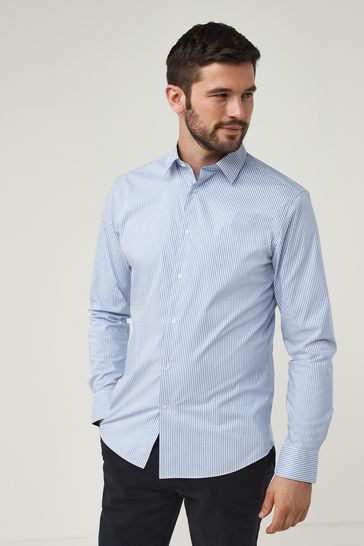 Blue Bengal Slim Fit Single Cuff Motionflex Shirt