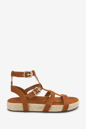 Tan Brown Forever Comfort Gladiator Ankle Strap Sandals