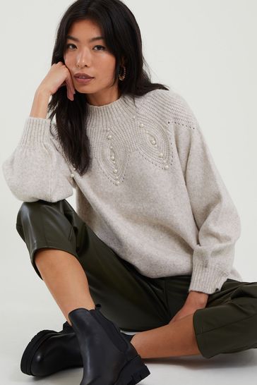 Monsoon Natural Pearl Stitch Jumper With Recycled Polyester