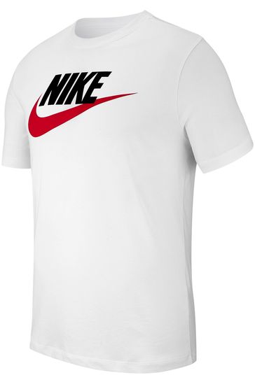 Buy Nike White Black Icon Futura T Shirt from Next Luxembourg