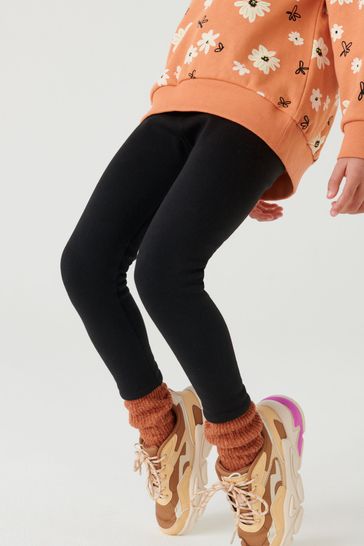 Kids Girls Full Length Fleece Lined Thick Warm Leggings pants | eBay