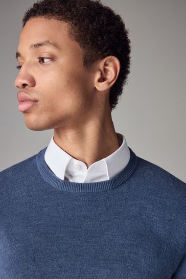Buy Cobalt Blue Crew Neck Regular Soft Touch Knit Jumper from Next Ireland