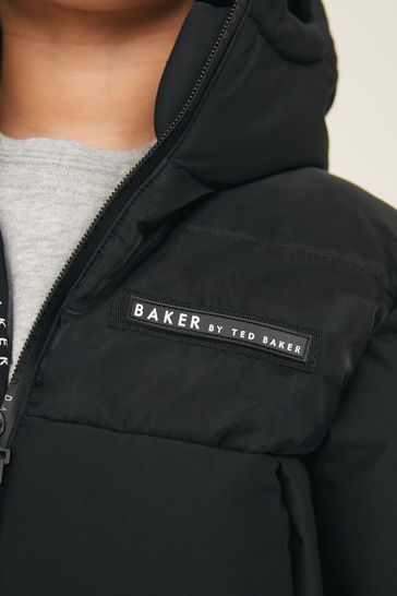 Buy Baker by Ted Baker Shower Resistant Padded Black Coat from
