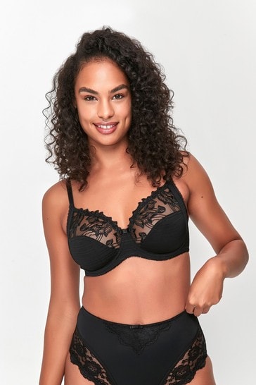 Anya Madsen Black Louise Lace Underwire Non Padded Bra