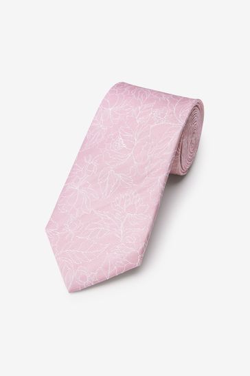 Pink/Grey Floral Regular Signature Tie