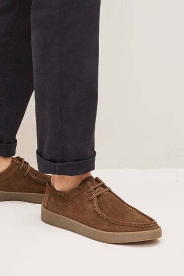 Buy Tan Brown Suede Apron Lace Up Shoes from Next Luxembourg