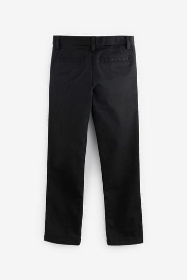 Black Regular Fit Stretch Chino Trousers 3 17yrs
