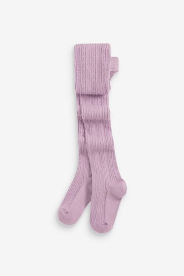 Lilac Purple Next Cotton Rich Cable Tights