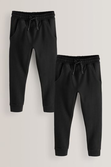 2 Pack Black Skinny Fit Joggers (3-16yrs)
