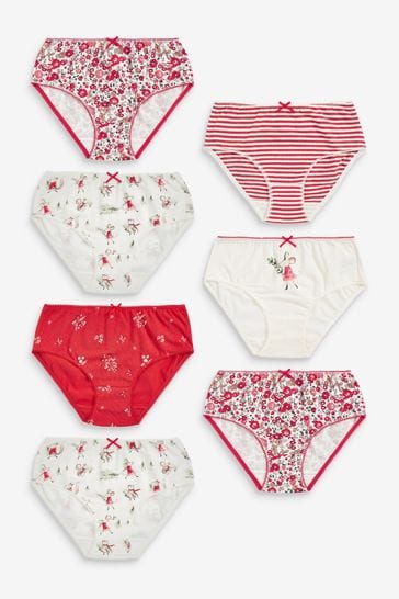 Red/White Mouse 7 Pack Briefs (1.5-16yrs)