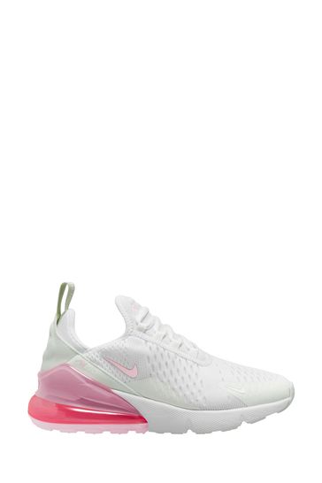Nike White/Coral Air Max 270 Youth Trainers