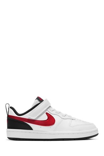 Nike Red/White Court Borough Low Junior Trainers