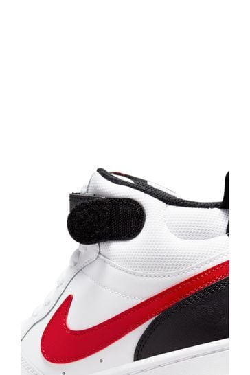 Nike court borough mid red deals and white