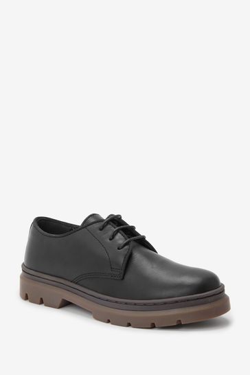 Leather black on sale lace up shoes