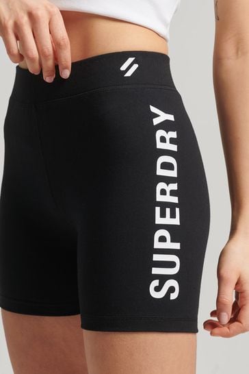 Superdry Code Core Sport Cycle Black Shorts