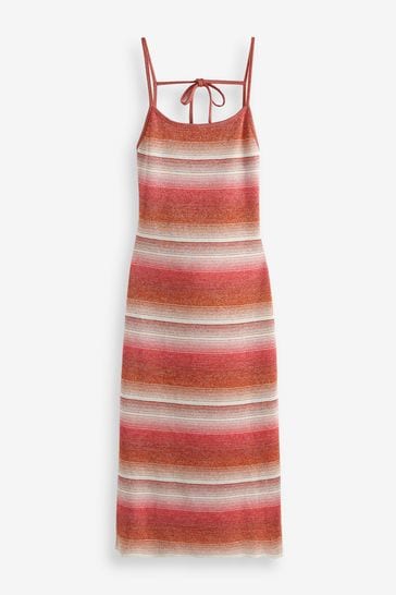 H&m red striped on sale dress