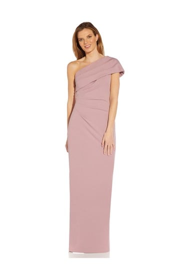 Marcha atrás sílaba Gobernar Buy Adrianna Papell Pink Knit Crepe One Shoulder Dress from Next Spain