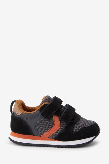 Black Standard Fit (F) Double Strap Trainers