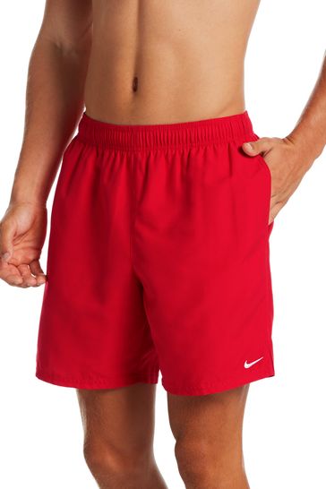 Nike Red 7 Inch Essential Volley Swim Shorts