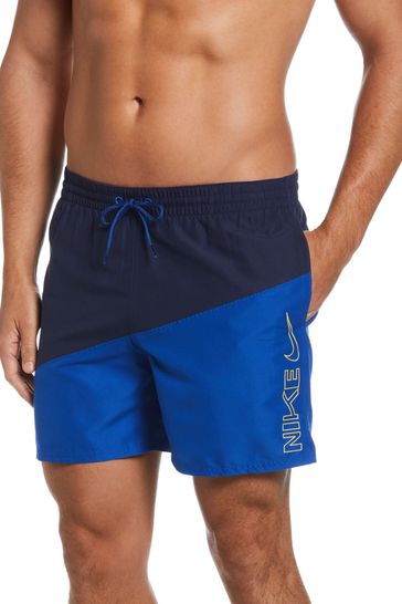 Nike Blue/Navy Colourblock 5 Inch Volley Swim Shorts