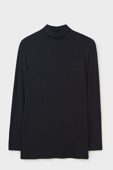 Black polo shop neck shirt