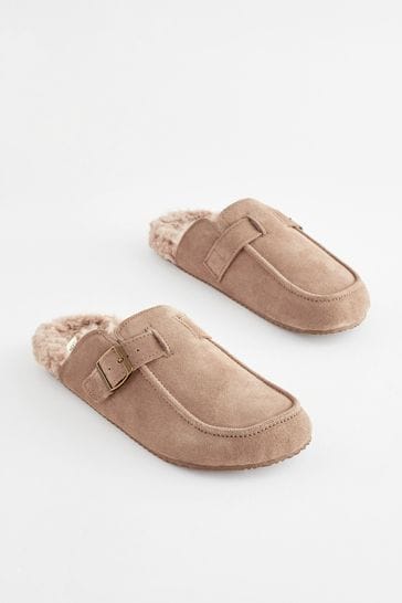 Suede clog slippers clearance