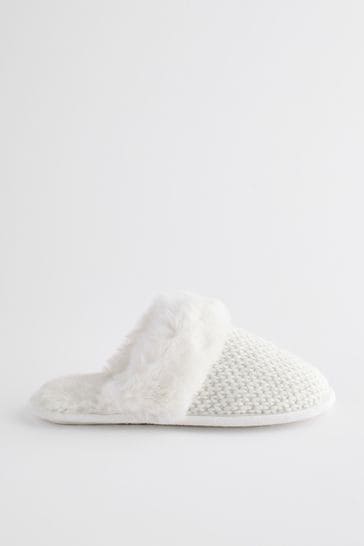 Knitted hot sale mule slippers