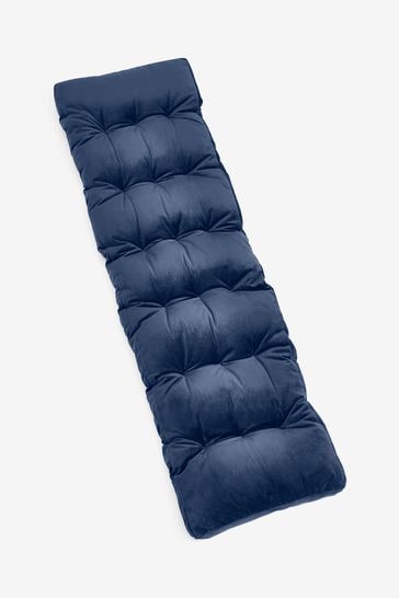 Buy Navy Blue Velvet Seat Pads Bench Cushion and Bench Pads from Next Luxembourg